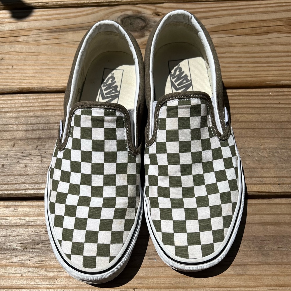 Vans SlipOn mens 9.5 olive green